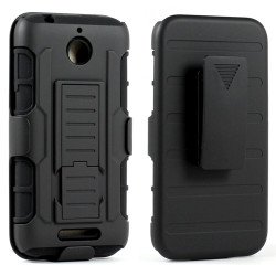 HTC Desire 510 Horizontal Armor Holster Combo Belt Clip (Black)